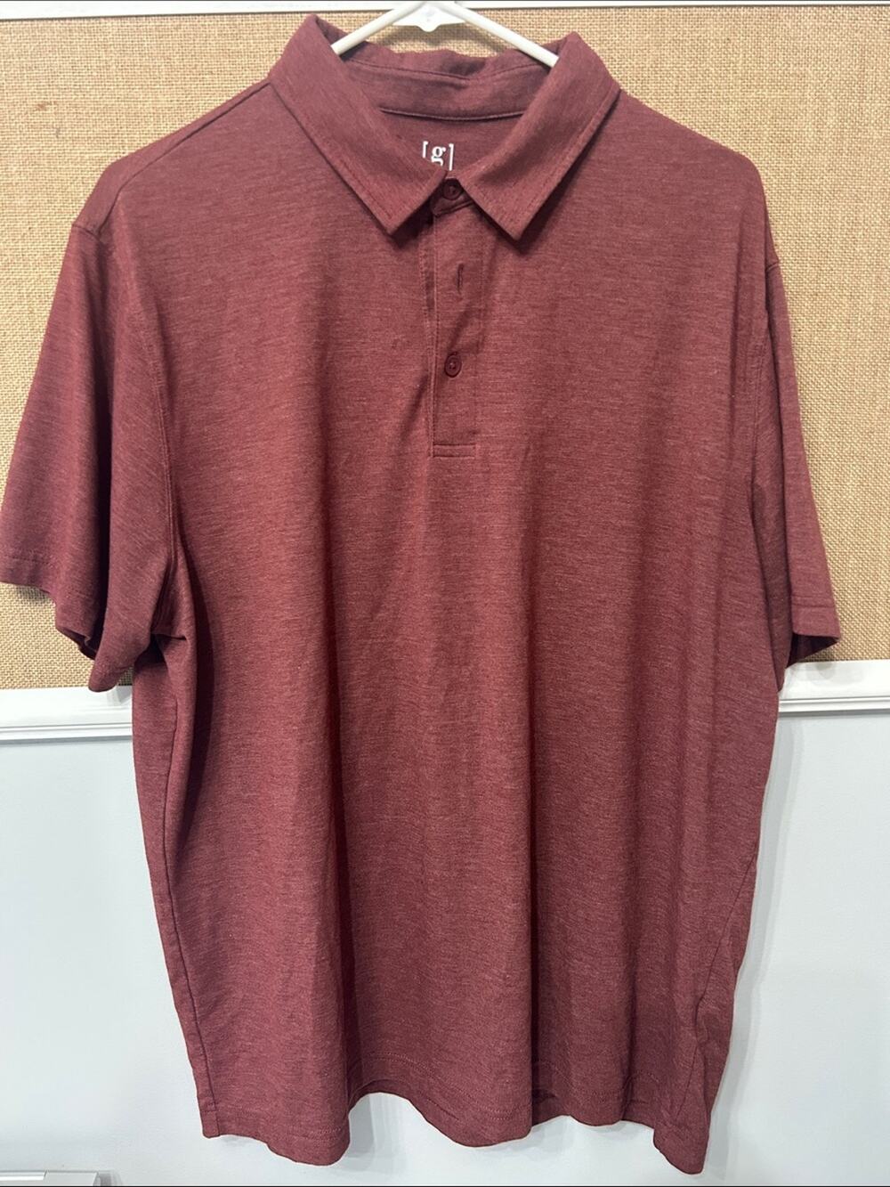George Men's Polo in Heathered Maroon